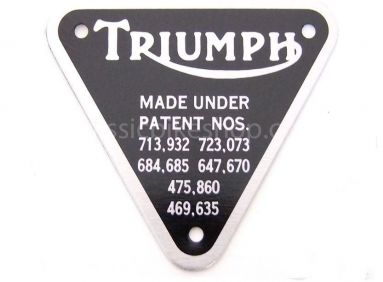 Triumph tandremsdækslet patent plade