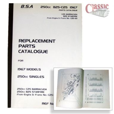 BSA 1967 B25 C25 Parts Book