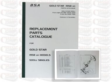 BSA 1958-on Gold Star Parts Book