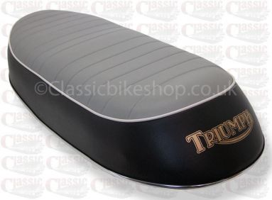 Triumph T120/TR6 Dual Seat Grey Top