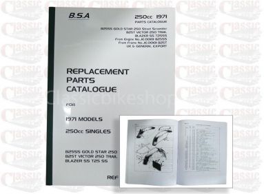 BSA 1971 B25 Parts Book