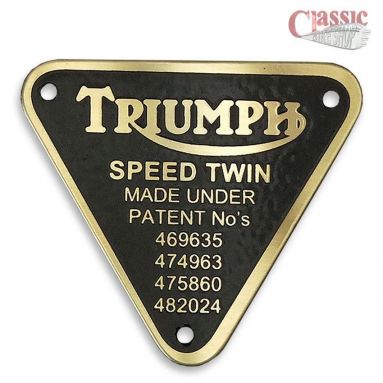 Triumph timing case patent plate speed twin 70-1595