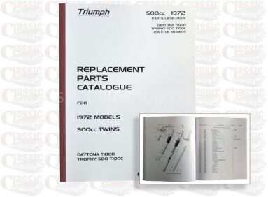 Triumph 1972, T100R, T100C Parts Book