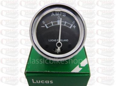 6 Volt Lucas amperemeter 1,5 / 8 '' Aperture