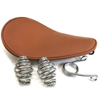 Bobber Seat with Chrome Springs - Tan 