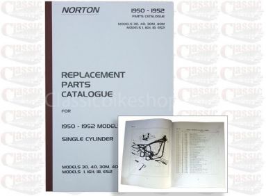 Norton 1950-52 1, 16H, ES2, 30, 40, 30M, Pars Book
