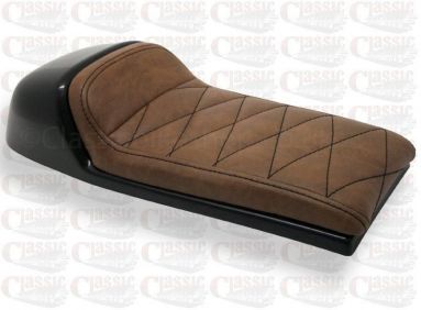 Classic universal Cafe racer seat light brown view 2