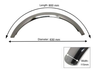 Stainless Steel Front Mudguard 17" - 18" Inch Wheel