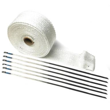 Motorcycle Exhaust Wrap in White