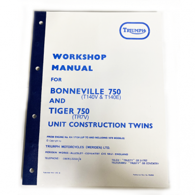 Triumph Bonneville, Tiger 750cc Unit Twins Workshop Manual (1973-78) OEM: 99-0983