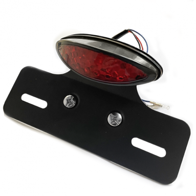 12V LED Rear Cat Eye Stop & Tail Light With Number Plate Bracket