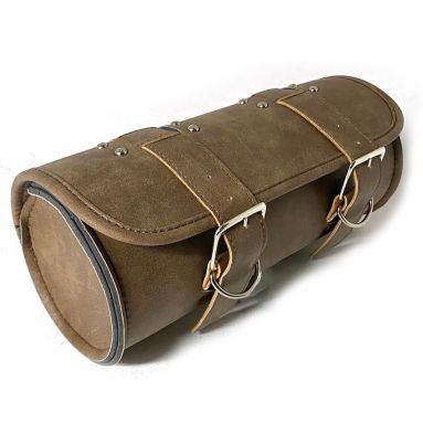 Vintage Brown Motorcycle Tool Roll, Luggage Bag