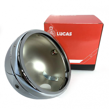 Genuine Lucas Chrome Headlight Shell
