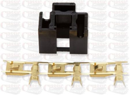 Genuine Wipac Black Halogen bulb connector block for H4 bulb.