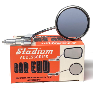 Stadium Stainless Steel Round Bar End Mirror To 7/8" Handlebars