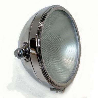 Vintage 8'' Miller Chrome Headlamp, Flat Glass