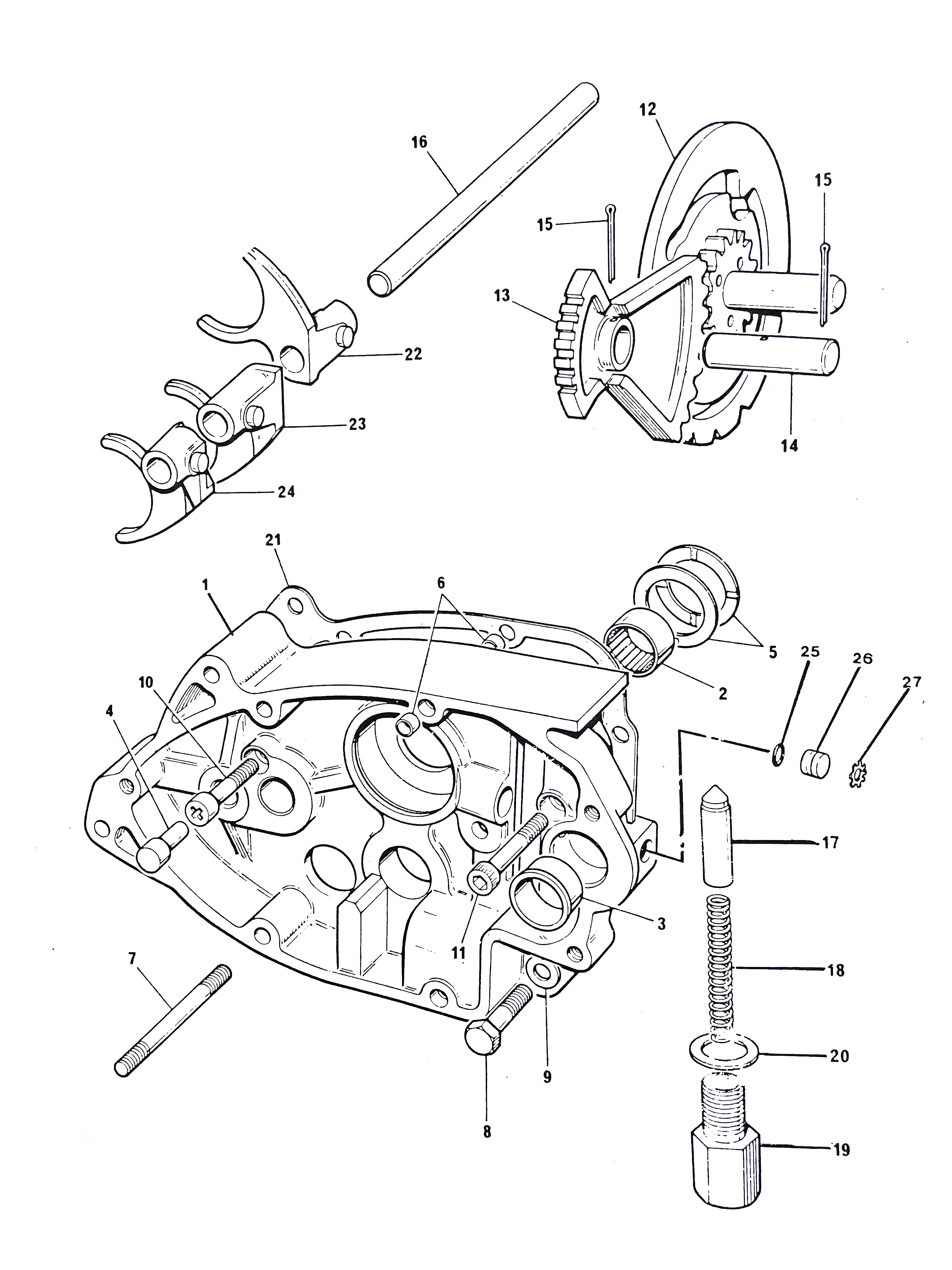 Gearbox Inner Cover And Selectors